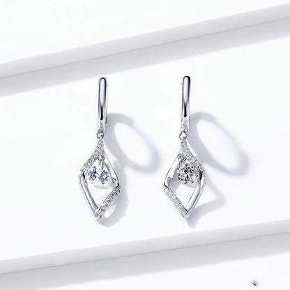 S925 Sterling Silver Romantic Geometric Long Earrings-Jewearrings