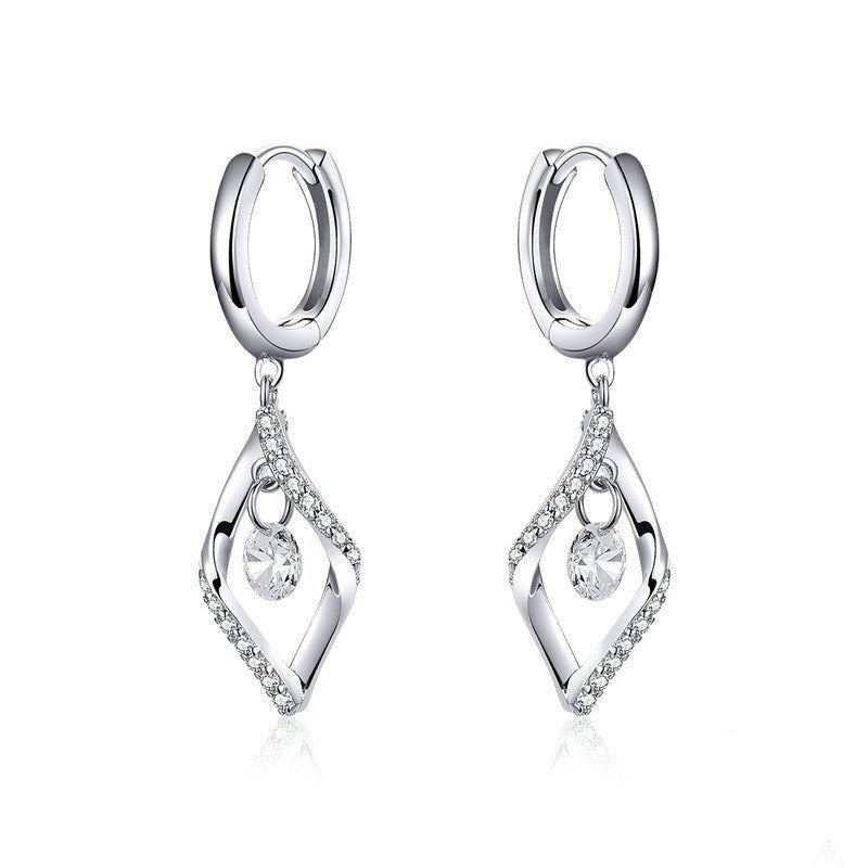 S925 Sterling Silver Romantic Geometric Long Earrings-Jewearrings