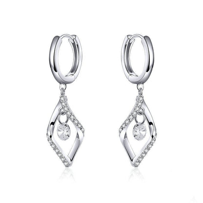 S925 Sterling Silver Romantic Geometric Long Earrings-Jewearrings