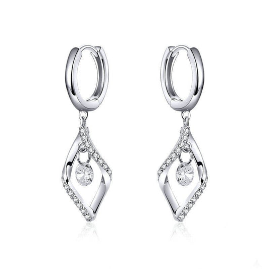 S925 Sterling Silver Romantic Geometric Long Earrings-Jewearrings