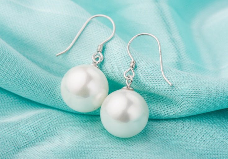 S925 Sterling Silver Shell Beads Pearl Fashion Jewelry Simple Earrings-Jewearrings