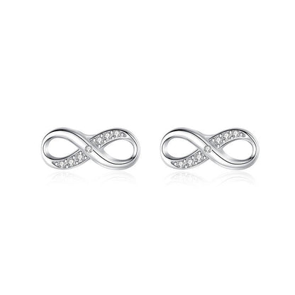 S925 Sterling Silver Simple Diamond Stud Earrings-Jewearrings