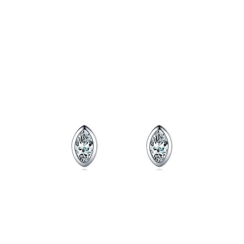 S925 Sterling Silver Simple Diamond Zircon Stud Earrings-Jewearrings