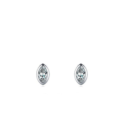 S925 Sterling Silver Simple Diamond Zircon Stud Earrings-Jewearrings