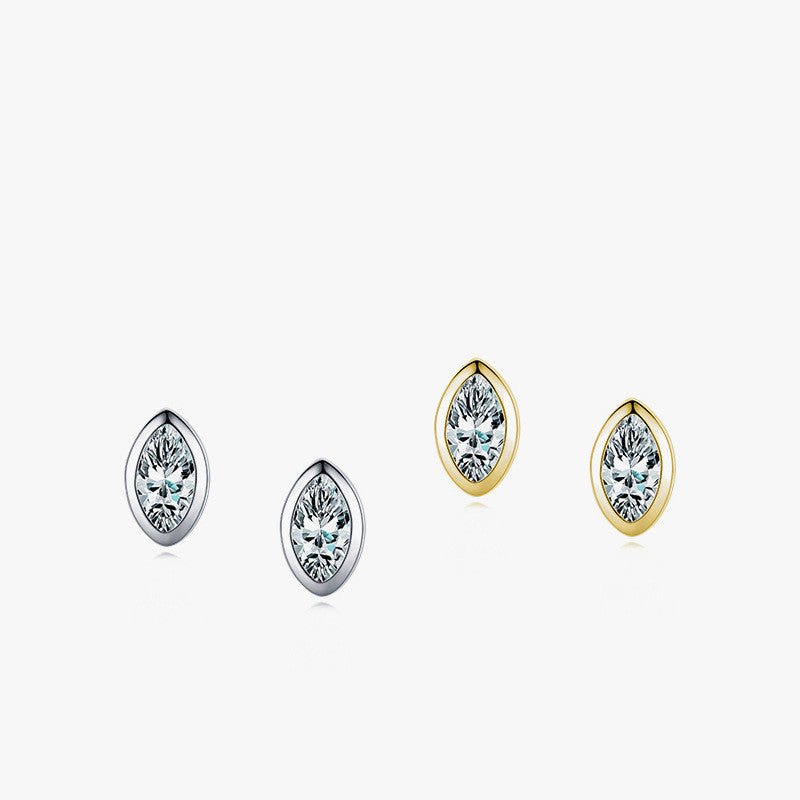 S925 Sterling Silver Simple Diamond Zircon Stud Earrings-Jewearrings