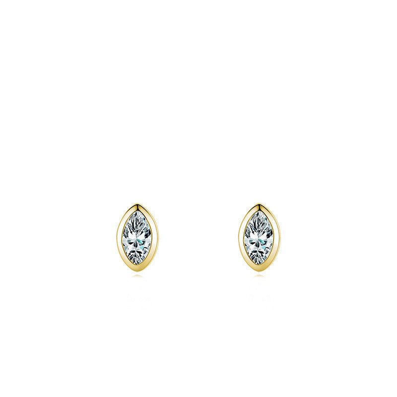 S925 Sterling Silver Simple Diamond Zircon Stud Earrings-Jewearrings