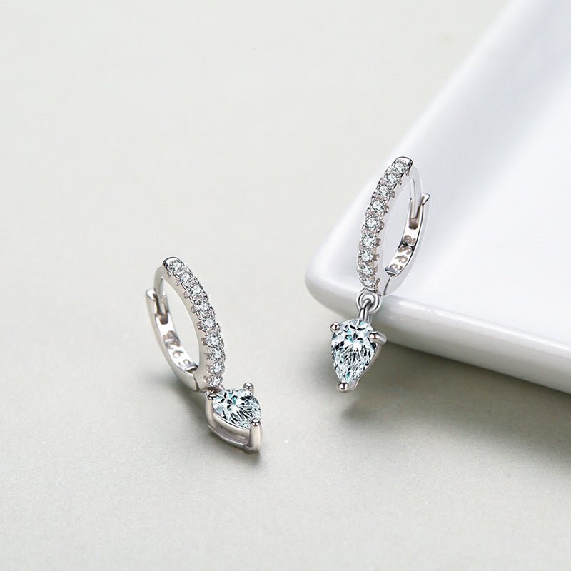 S925 Sterling Silver Stylish Water Drop Artificial Diamond Earrings For Women-Jewearrings