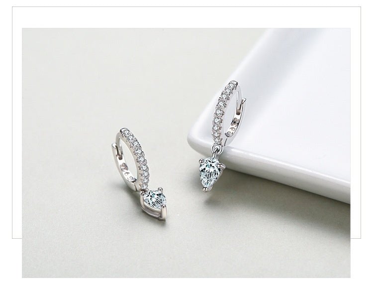 S925 Sterling Silver Stylish Water Drop Artificial Diamond Earrings For Women-Jewearrings