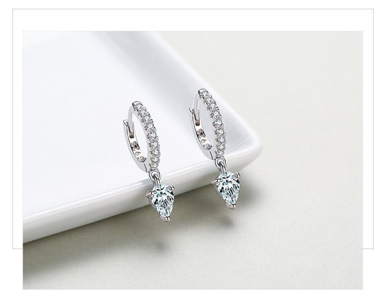 S925 Sterling Silver Stylish Water Drop Artificial Diamond Earrings For Women-Jewearrings