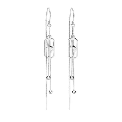 S925 Sterling Silver Temperament Small Flash Current Su Earrings Long Ear Hooks Design Retro Earrings Fashion Sexy Earrings Women-Jewearrings