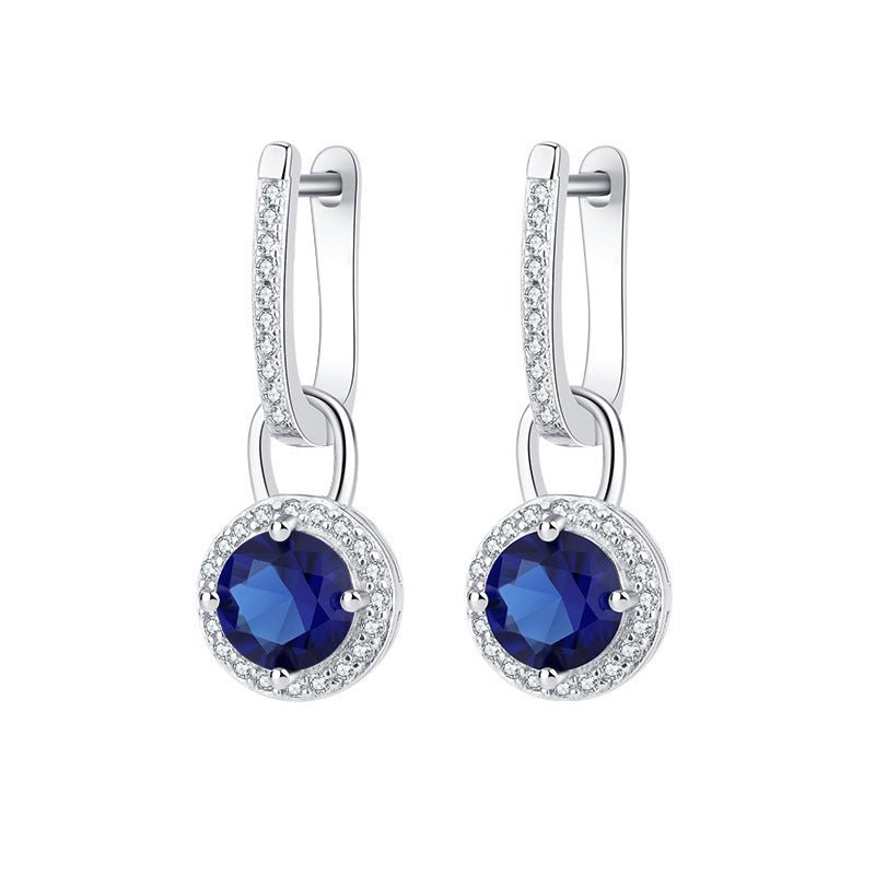 S925 Sterling Silver Zircon Long Crystal Earrings-Jewearrings