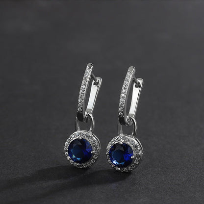 S925 Sterling Silver Zircon Long Crystal Earrings-Jewearrings