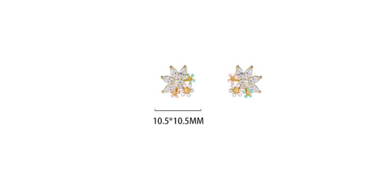 S999 Pure Silver Flower Stud Earrings For Women-Jewearrings