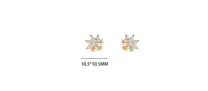 S999 Pure Silver Flower Stud Earrings For Women-Jewearrings