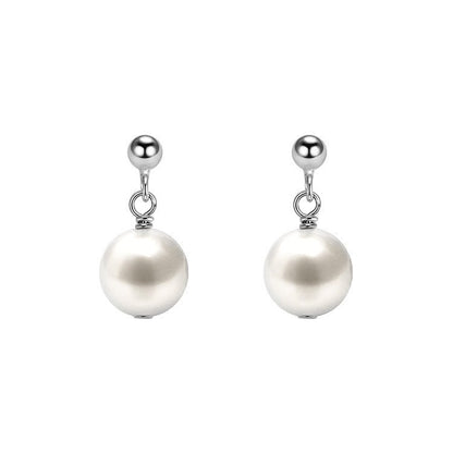 S999 Sterling Silver Natural Pearl Shell Stud Earrings-Jewearrings