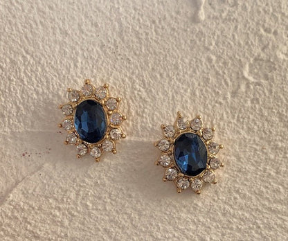 Sapphire and diamond stud earrings-Jewearrings