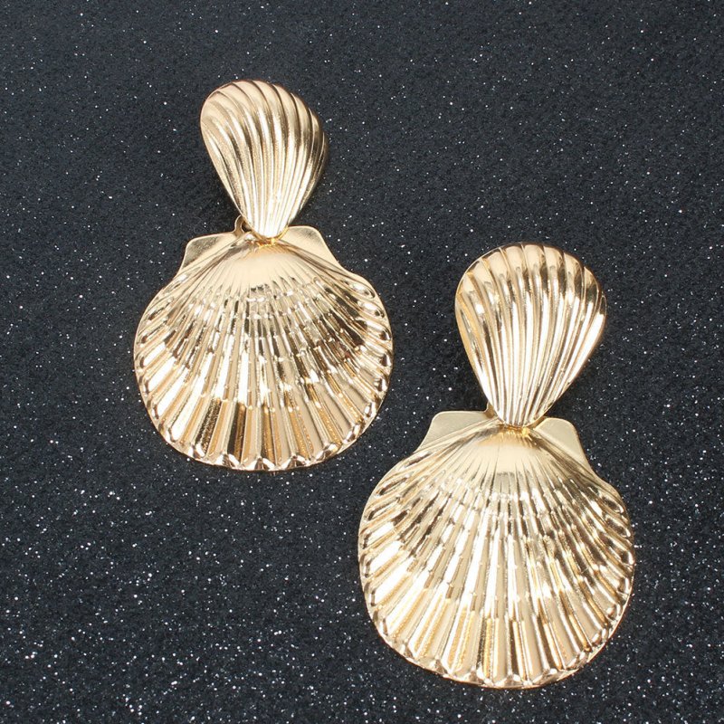 Scallop Boho Metal Shell Fashion Earrings-Jewearrings