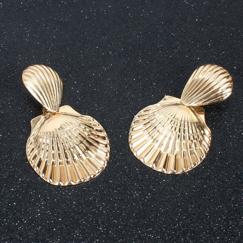 Scallop Boho Metal Shell Fashion Earrings-Jewearrings