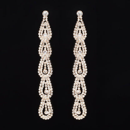 Sexy Temperament Full of Diamonds Nightclub Personality Exaggerated Big Earrings-Jewearrings