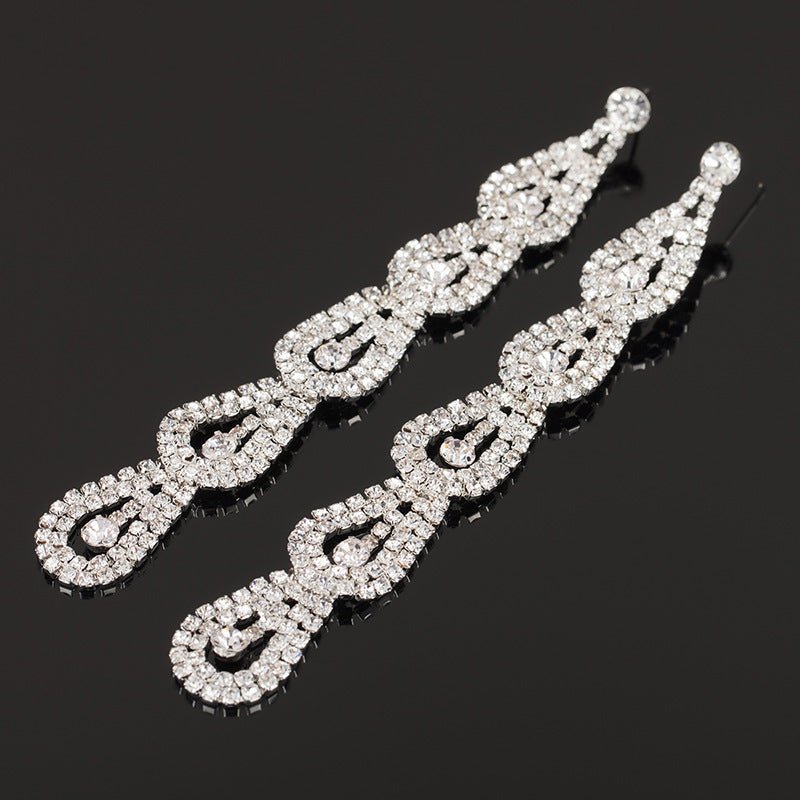 Sexy Temperament Full of Diamonds Nightclub Personality Exaggerated Big Earrings-Jewearrings