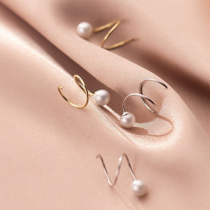 Shell Beads Synthetic Pearl Female Fashion Student Earrings-Jewearrings