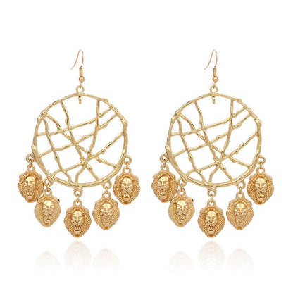 Shell Circle Dreamcatcher Earrings-Jewearrings