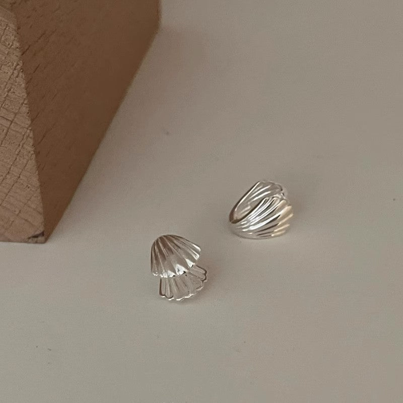 Shell Ear Clip Women's Fashion Simple Silvering Earrings-Jewearrings