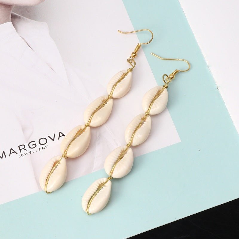 Shell Earrings European And American Summer Big Fashion Travel Street Shooting Earrings Simple And Versatile-Jewearrings