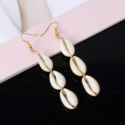 Shell Earrings European And American Summer Big Fashion Travel Street Shooting Earrings Simple And Versatile-Jewearrings