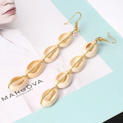 Shell Earrings European And American Summer Big Fashion Travel Street Shooting Earrings Simple And Versatile-Jewearrings