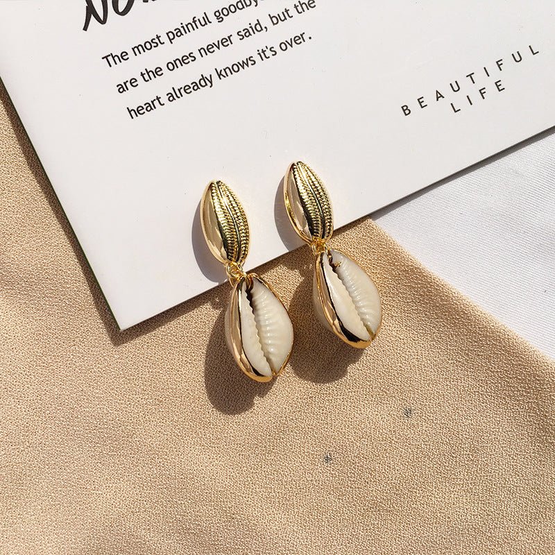 Shell Earrings Pearl Sea Sun Wind Earrings-Jewearrings