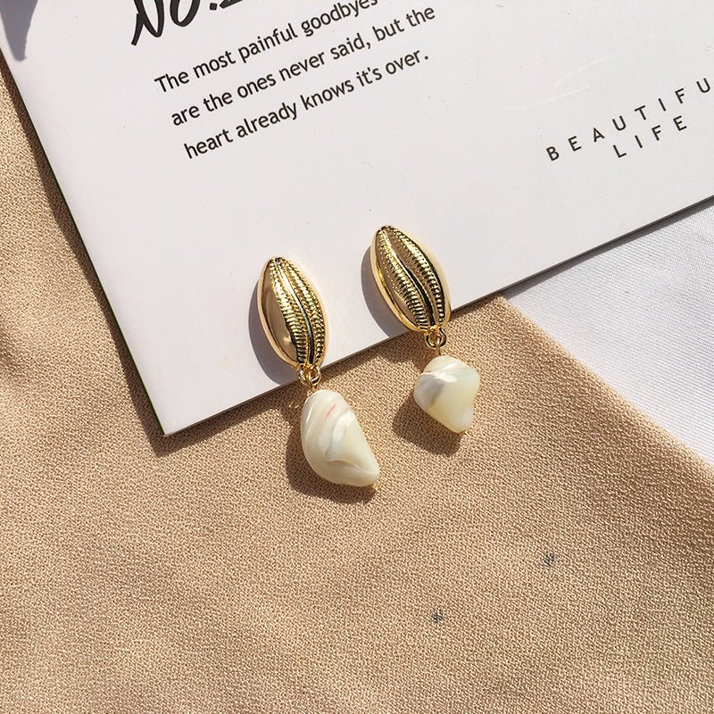 Shell Earrings Pearl Sea Sun Wind Earrings-Jewearrings