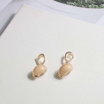 Shell Earrings S925 Silver Needle Stud Earrings-Jewearrings