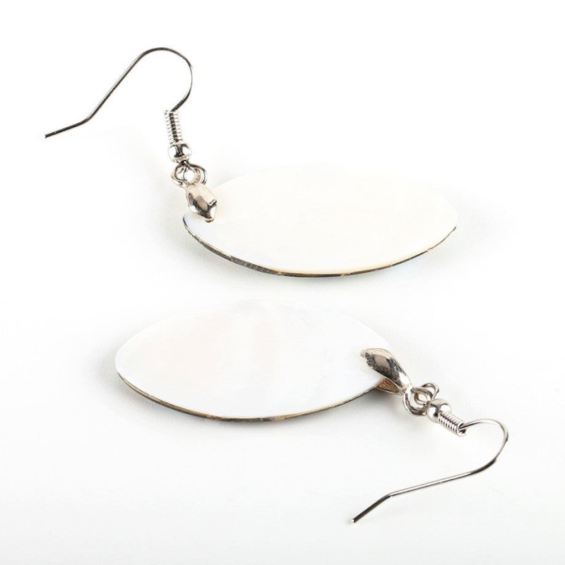 Shell earrings white copper plated K earrings-Jewearrings