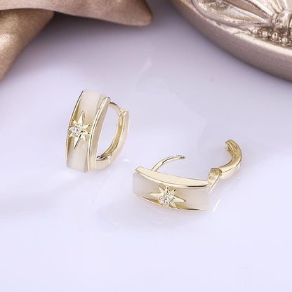 Shell Earrings Women Retro Style Lightning Diamond Earrings-Jewearrings