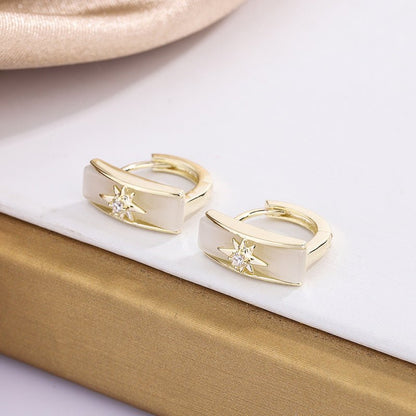 Shell Earrings Women Retro Style Lightning Diamond Earrings-Jewearrings