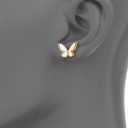 Shell mother butterfly earrings-Jewearrings