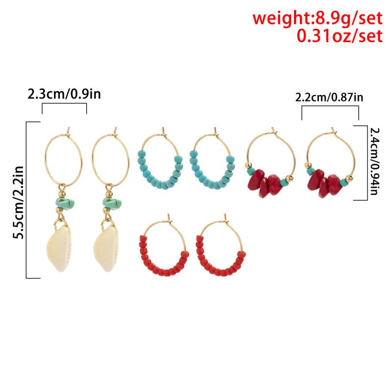 Shell Multi-element Set Beaded Earrings Personality-Jewearrings