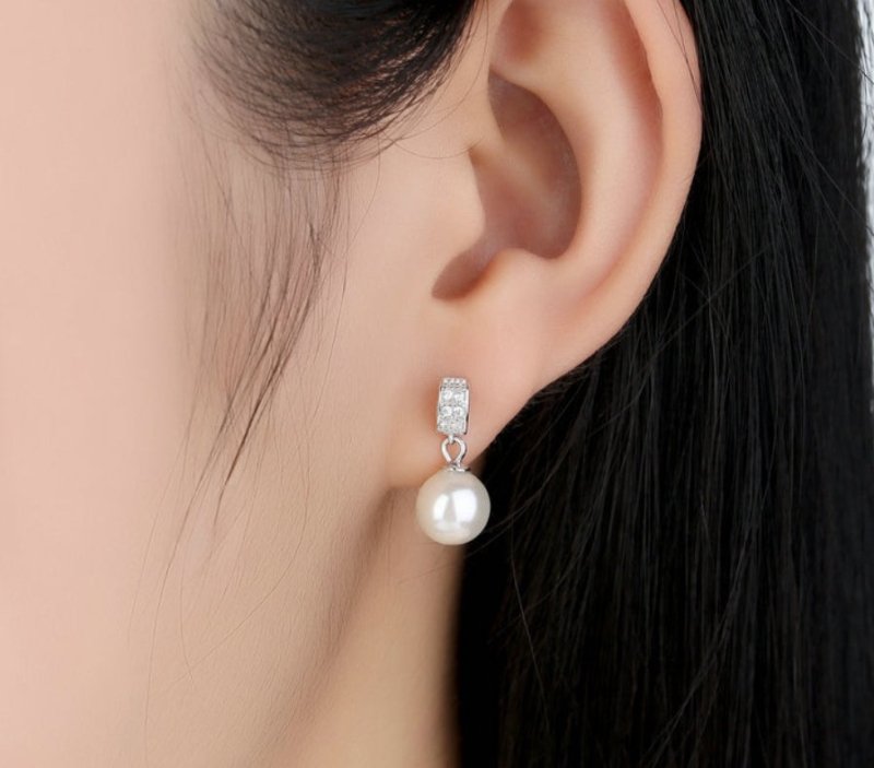 Shell pearl earrings-Jewearrings