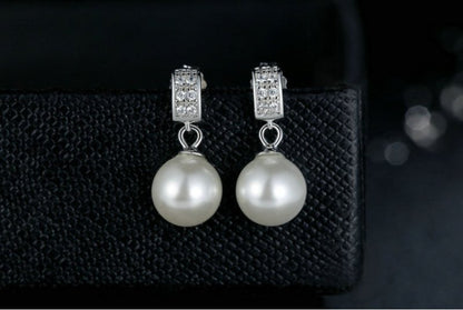 Shell pearl earrings-Jewearrings