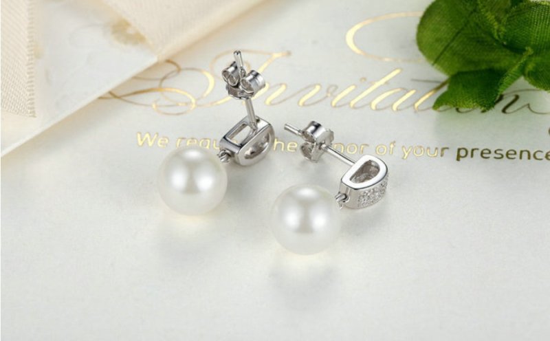 Shell pearl earrings-Jewearrings