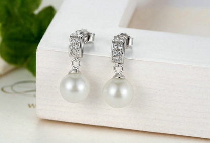 Shell pearl earrings-Jewearrings