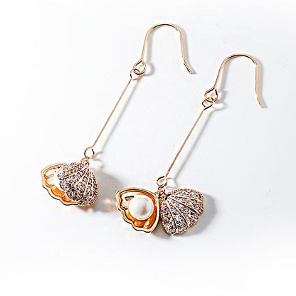 Shell shell beads popular temperament long earrings-Jewearrings