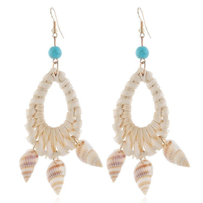 Shell Starfish Asymmetric Earrings-Jewearrings