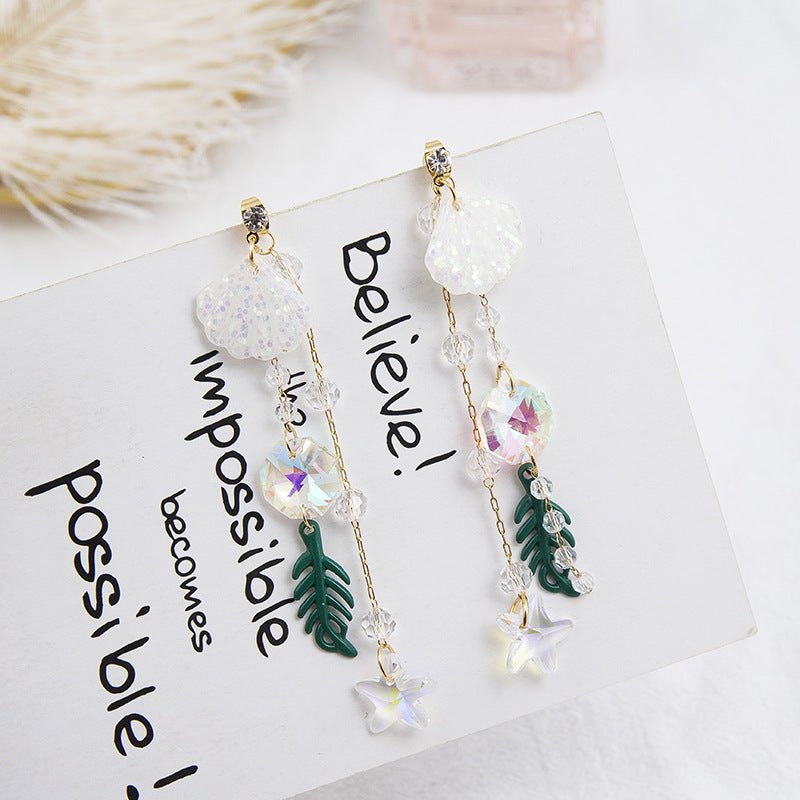 Shell tassel earrings-Jewearrings