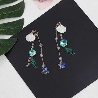 Shell tassel earrings-Jewearrings