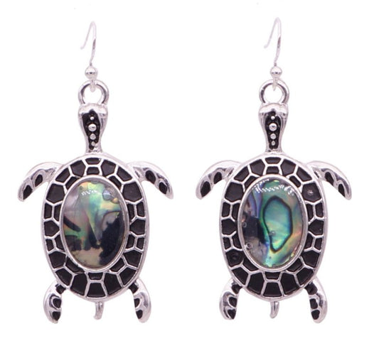 Shell turtle earrings-Jewearrings