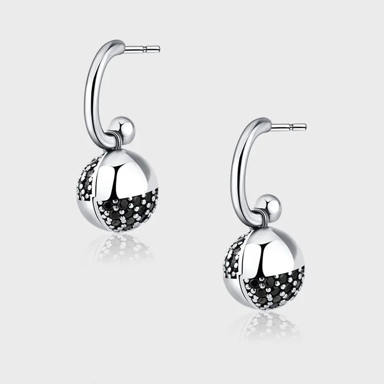 Shine Bright with 925 Sterling Silver Disco Ball Earrings-Jewearrings