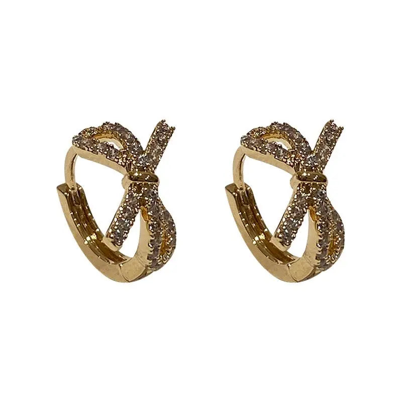 Shine Bright with Our Gold Bow Earrings-Jewearrings