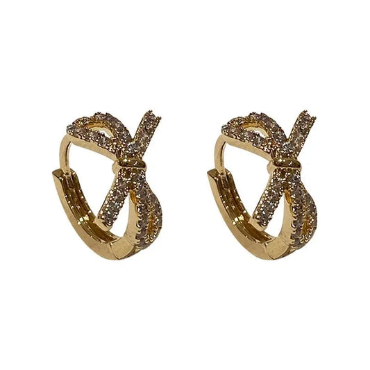 Shine Bright with Our Gold Bow Earrings-Jewearrings